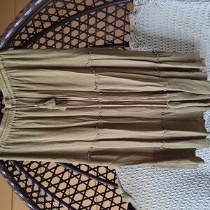 🌿 Green Tiered Peasant Skirt